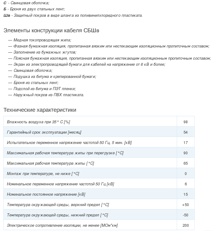 кабель сбшв